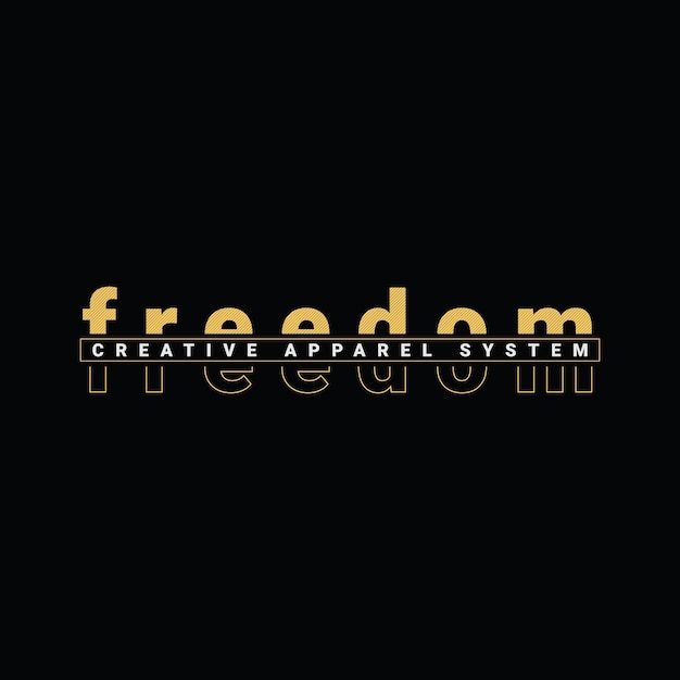 Projekt Koszulki I Odzieży Z Typografią Freedom