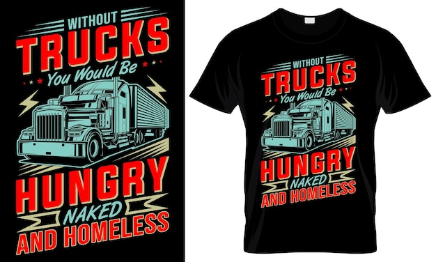 Plik wektorowy projekt koszulki kierowcy ciężarówki i tamplate projektu koszulki kierowcy ciężarówki