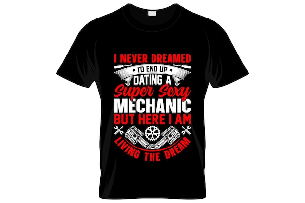 Plik wektorowy projekt koszulki mechanika lub projekt plakatu mechanika lub projekt koszulki mechanika, cytaty