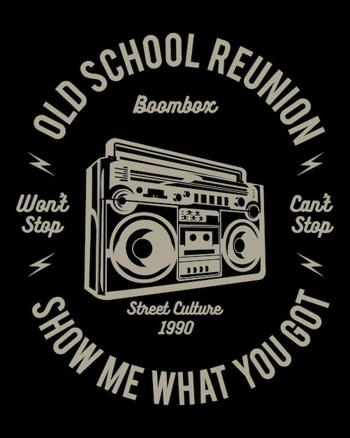 Plik wektorowy projekt koszulki old school reunion