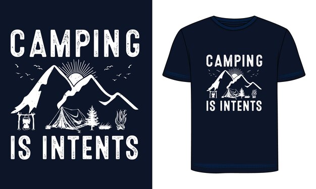 Projekt koszulki przygodowej. Projekt koszulki na zewnątrz. Cytaty z podróży na koszulkę. Koszulka Nature Camping