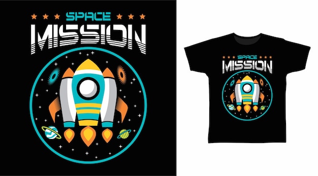 Projekt Koszulki Rakietowej Z Misją Kosmiczną
