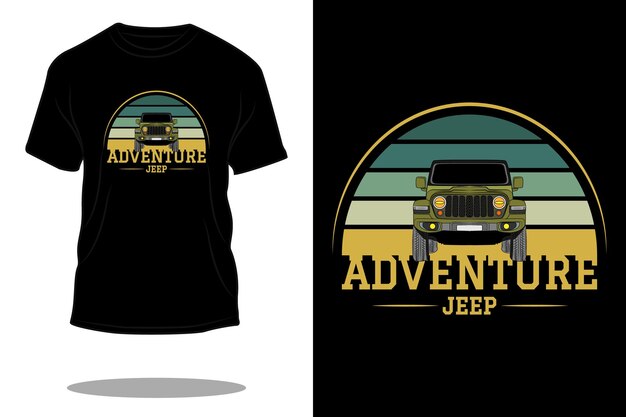 Projekt koszulki retro jeep Adventure