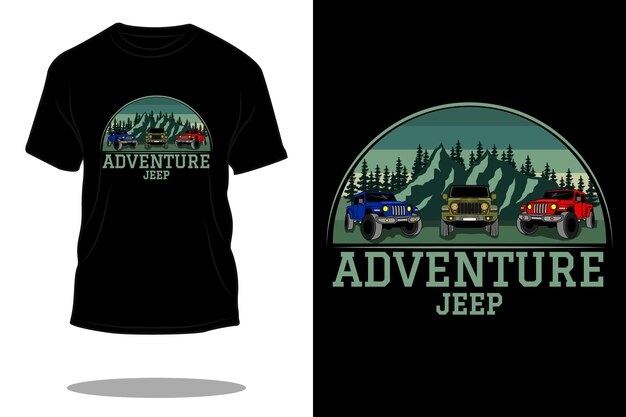 Projekt koszulki retro jeep Adventure