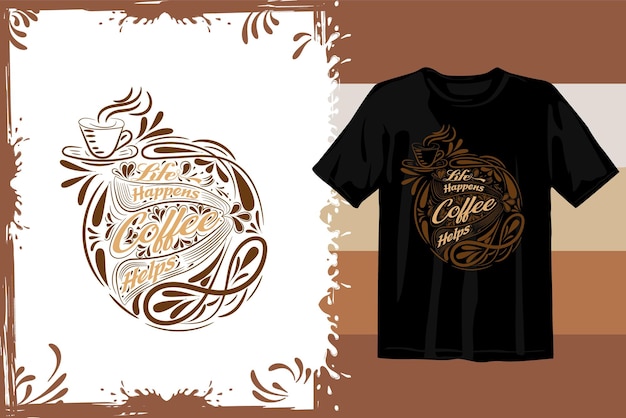 Plik wektorowy projekt koszulki retro kawy. falista kawa svg. grafika wektorowa projekt typografii kawy