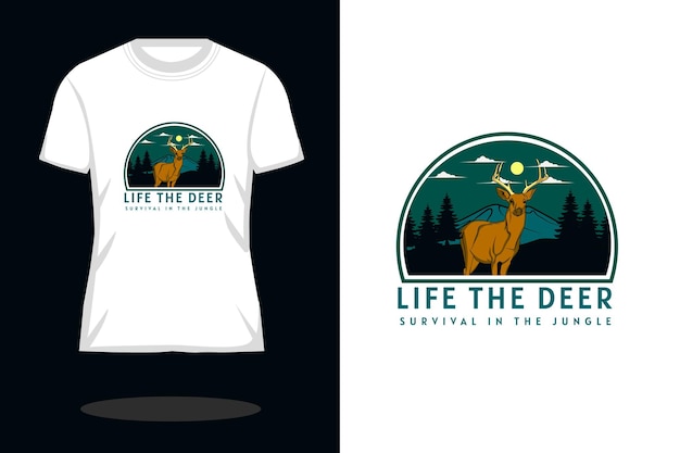 Projekt Koszulki Retro Life Deer