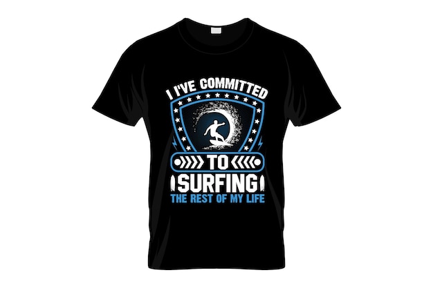 Projekt koszulki surfingowej lub Projekt plakatu surfingowego lub Projekt koszulki surfingowej, cytaty z napisami