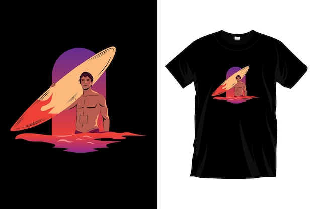 Projekt Koszulki Surfingowej Wektor
