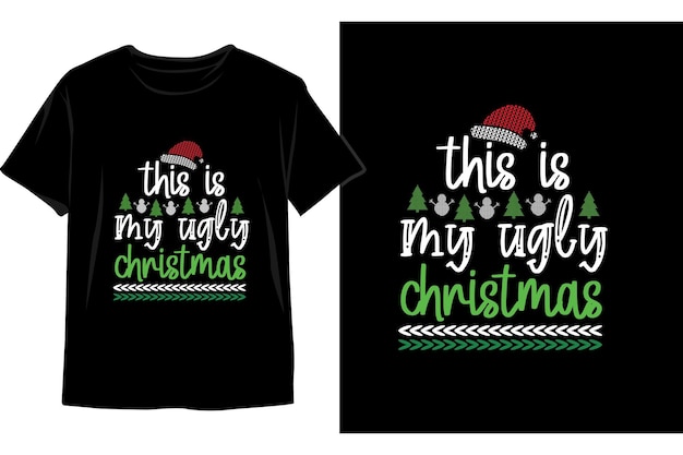 Projekt Koszulki świątecznej. Boże Narodzenie Grafika Wektorowa
