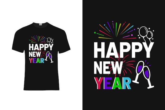 Plik wektorowy projekt koszulki szczęśliwego nowego roku