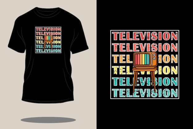 Projekt Koszulki Telewizyjnej W Stylu Retro