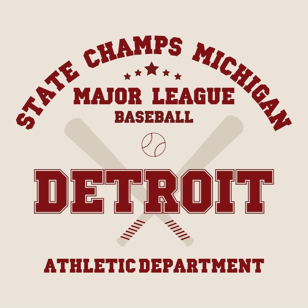 Projekt Koszulki Typograficznej Detroit Dla Odzieży Baseball Vector