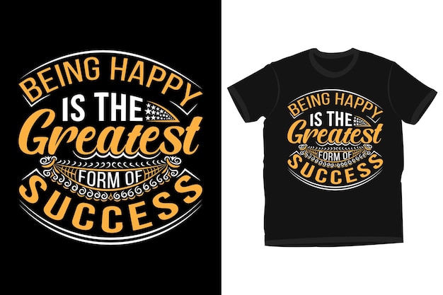 Projekt Koszulki Typograficznej Happy Motivation Cytat
