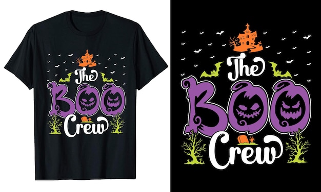 Projekt Koszulki Typografii Boo Crew Halloween