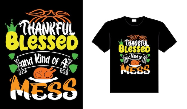 Projekt Koszulki Typografii Na święto Dziękczynienia Lub Projekt Plakatu Wektorowego Happy Thanksgiving