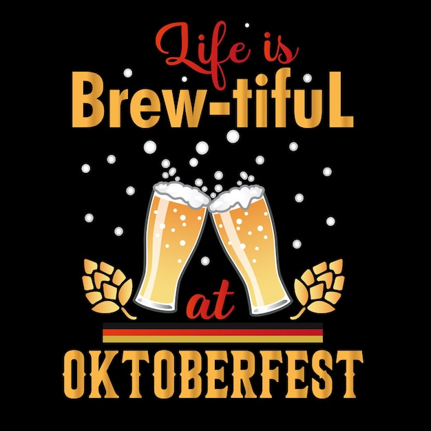 Projekt Koszulki Typografii Oktoberfest Szablon Druku Wektorowego Oktoberfest