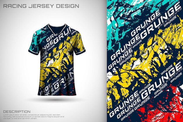 Projekt Koszulki Wyścigowej Z Przodu Sportowy Projekt Dla Wyścigowej Koszulki Rowerowej Wektor Gry