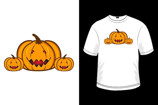 Plik wektorowy projekt koszulki z dyni na halloween