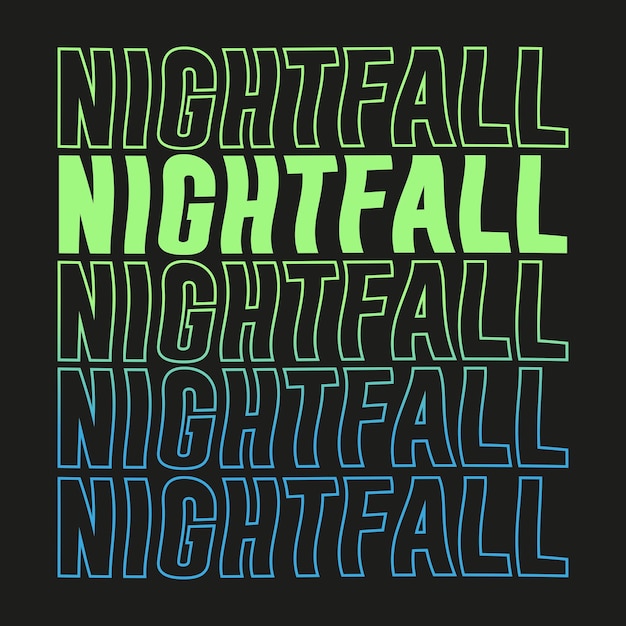 Projekt Koszulki Z Falistym Kolorowym Efektem Tekstowym Nightfall Typografia