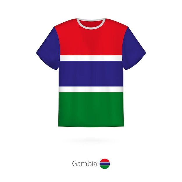 Projekt Koszulki Z Flagą Gambii. Szablon Wektor Koszulki.