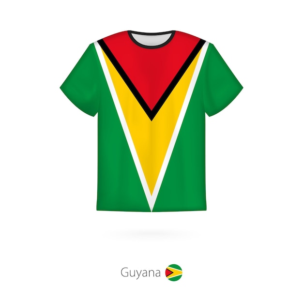 Projekt Koszulki Z Flagą Gujany Tshirt Szablon Wektora
