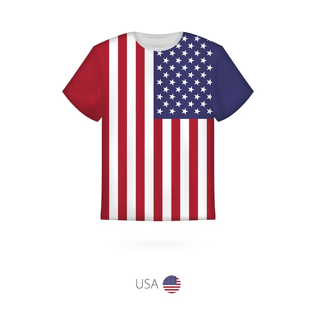 Projekt Koszulki Z Flagą Szablonu Wektorowego Usa Tshirt