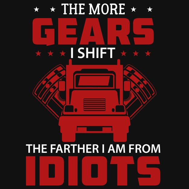 Plik wektorowy projekt koszulki z grafiką truckera