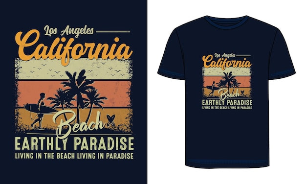 projekt koszulki z kalifornii. letni projekt koszulki. projekt logo kalifornii.