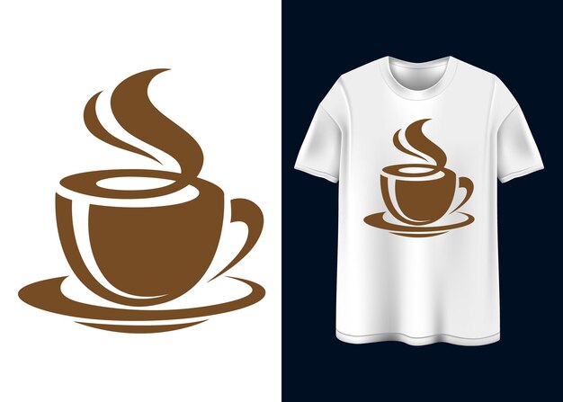 Plik wektorowy projekt koszulki z kawą