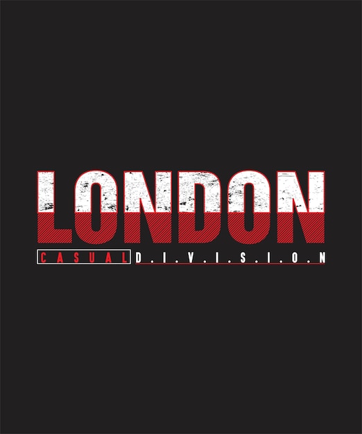 Plik wektorowy projekt koszulki z londyńską typografią