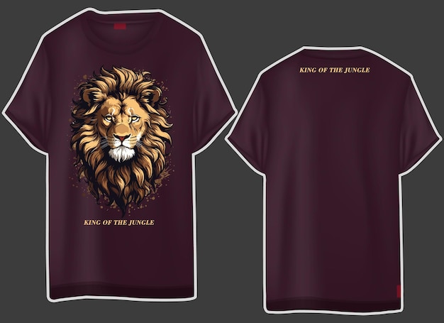 projekt koszulki z lwem wektorowym