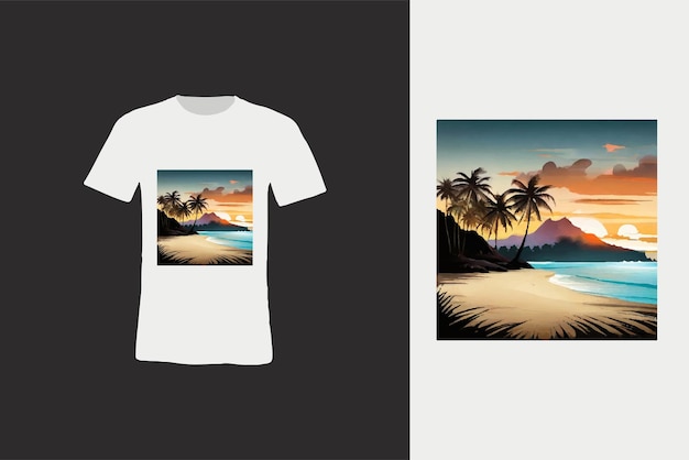 Plik wektorowy projekt koszulki z motywem drzewa kokosowego najlepszy projekt koszulki