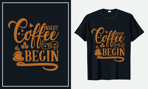 Projekt koszulki z typografią kawy Premium Wektorów