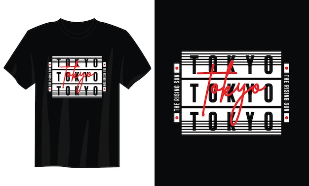 Plik wektorowy projekt koszulki z typografią tokio japonia do odzieży z nadrukiem