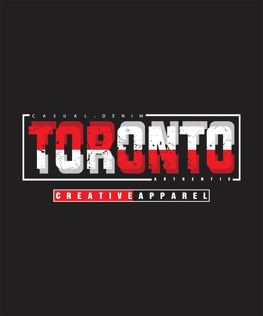 Plik wektorowy projekt koszulki z typografią toronto