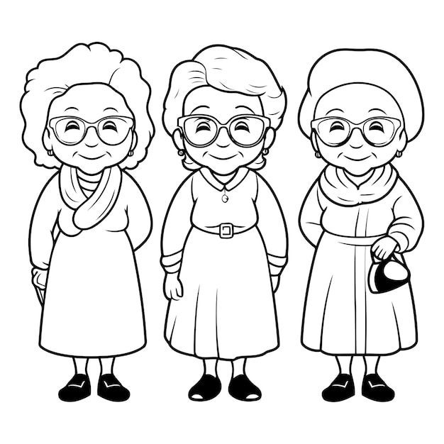 Plik wektorowy projekt kreskówek babć stary człowiek dziadkowie kobieta avatar starszy i dorosły temat ilustracja wektorowa