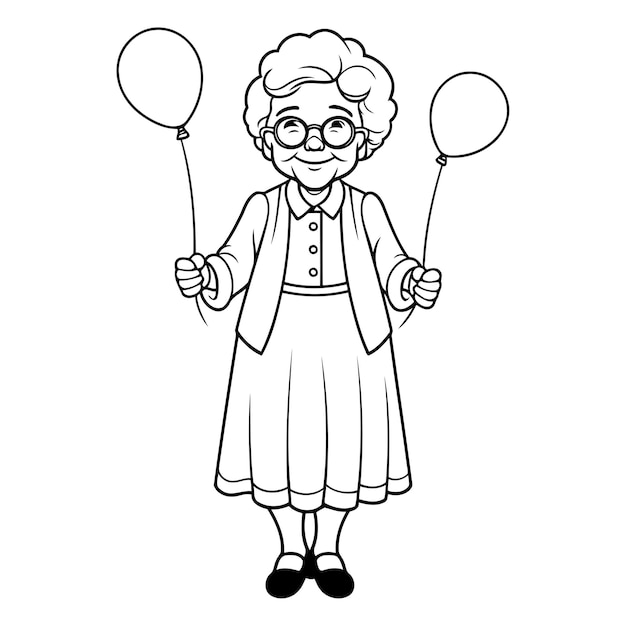 Plik wektorowy projekt kreskówki babci stara osoba dziadkowie kobieta avatar starszy i dorosły temat ilustracja wektorowa