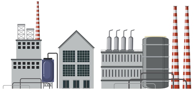 Plik wektorowy projekt kreskówki fabryki przemysłu naftowego