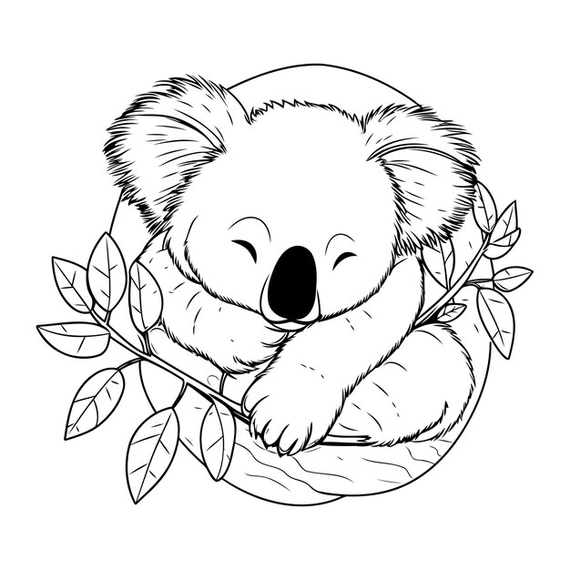 Plik wektorowy projekt kreskówki koala zwierzęta słodkie życie w zoo, natura i motyw fauny ilustracja wektorowa