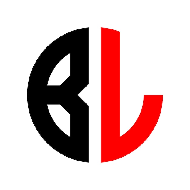 Plik wektorowy projekt kształtu okręgu logo monogramu bl