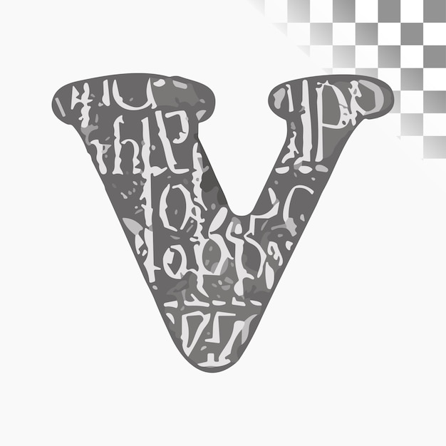 Plik wektorowy projekt litery v stylowy czcionka tablica czarna alfabet