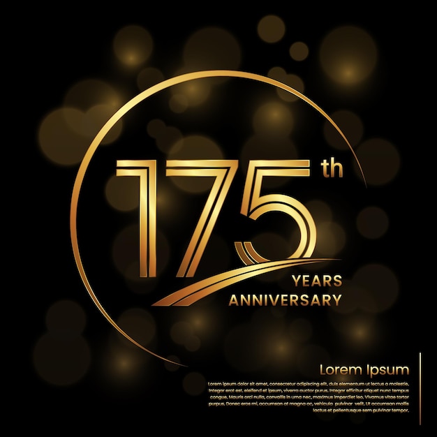 Projekt Logo 175-lecia Z Podwójnymi Numerami Linii Złoty Szablon Rocznicy Szablon Wektora Logo