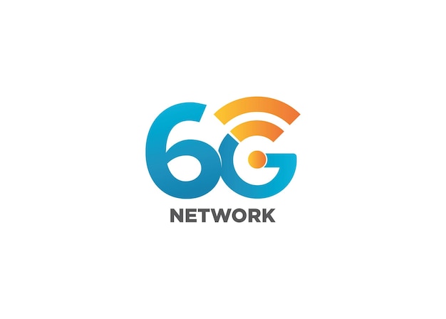 Plik wektorowy projekt logo 6g, symbol łączności sieciowej 6g w przyszłości.