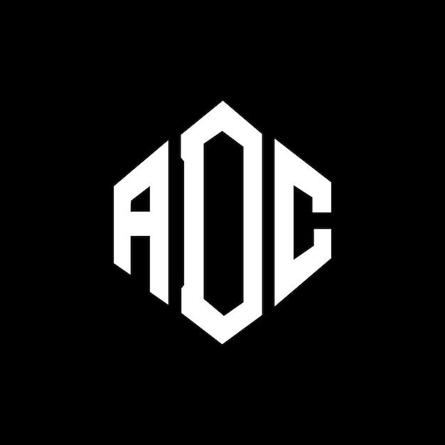 Plik wektorowy projekt logo adc w kształcie wieloboku, wieloboku i sześcianu, wektorowy szablon logo adc sześciokątny, kolory białe i czarne, monogram adc, logo biznesowe i nieruchomości