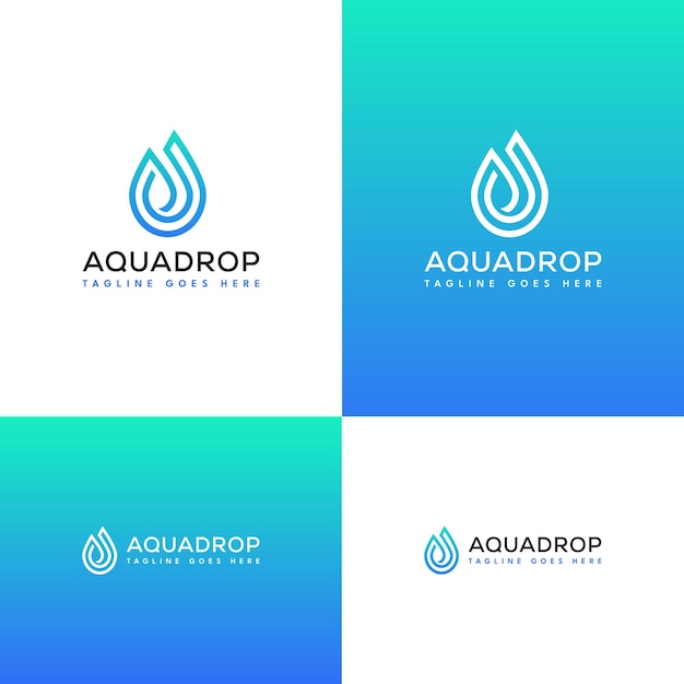 Plik wektorowy projekt logo aqua lub kropli wody dla biznesu projektu wodnego