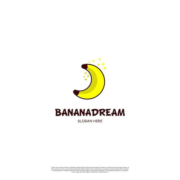 Projekt Logo Bananowego Snu Wyjątkowy, Projekt Logo W Kształcie Księżyca Banana Nowoczesna Koncepcja