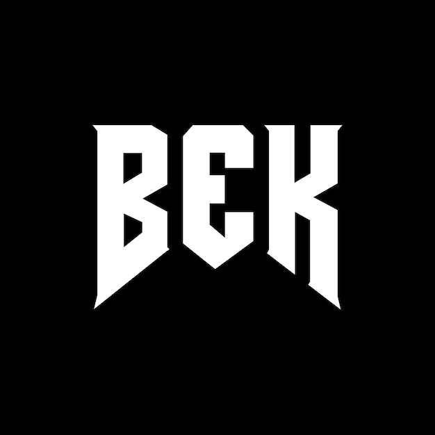 Projekt logo BEK dla firmy technologicznej BEK projekt logo czarno-białe kombinacja kolorów BEK logo BEK wektor BEK projekt ikona BEK alfabet BEK typografia projekt logo