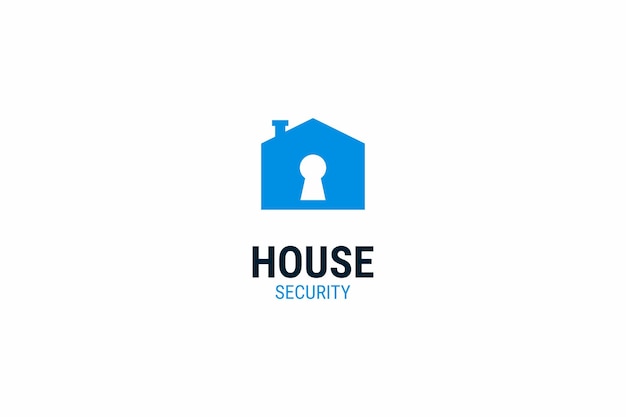 Projekt Logo Bezpieczeństwa Domu Z Płaskim Zamkiem Inteligentny Klucz Do Domu
