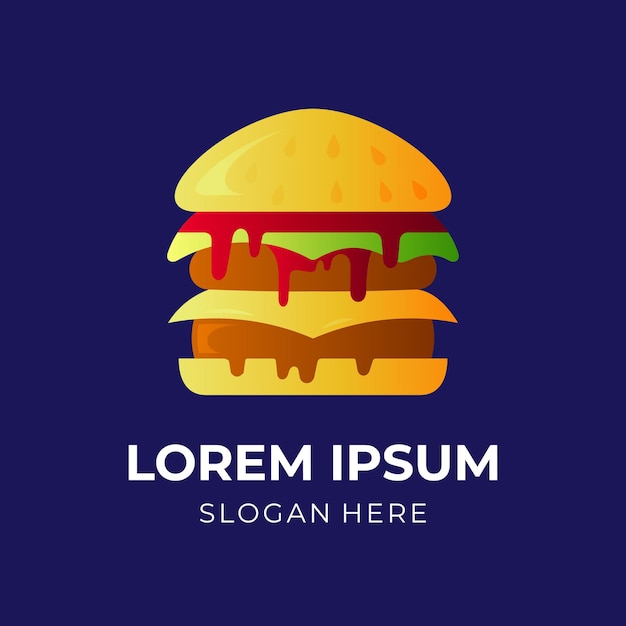 Projekt Logo Burgera W Kolorowym Stylu 3dd