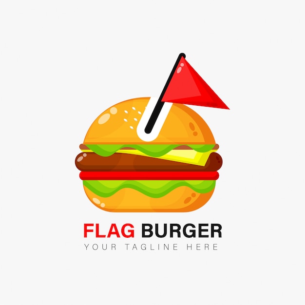 Projekt Logo Burgera Z Flagą